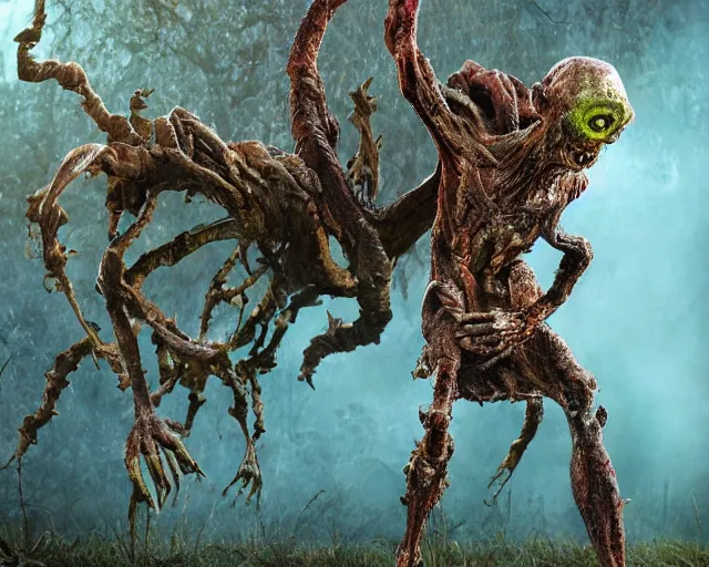 Prompt: 2 0 0 mm wildlife photography of an infected fungal graceful lithe horror giant zombie alien running. highly detailed 8 k. intricate. lifelike. nikon d 8 5 0.