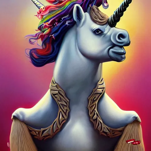 Image similar to portrait of obama riding an unicorn, pixar style, by tristan eaton stanley artgerm and tom bagshaw.