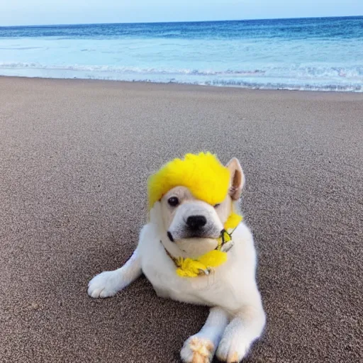Image similar to lemon relaxing on the beach
