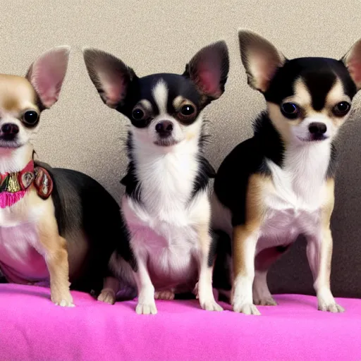 Image similar to chihuahua family picture hd, 4 k, highly detailed