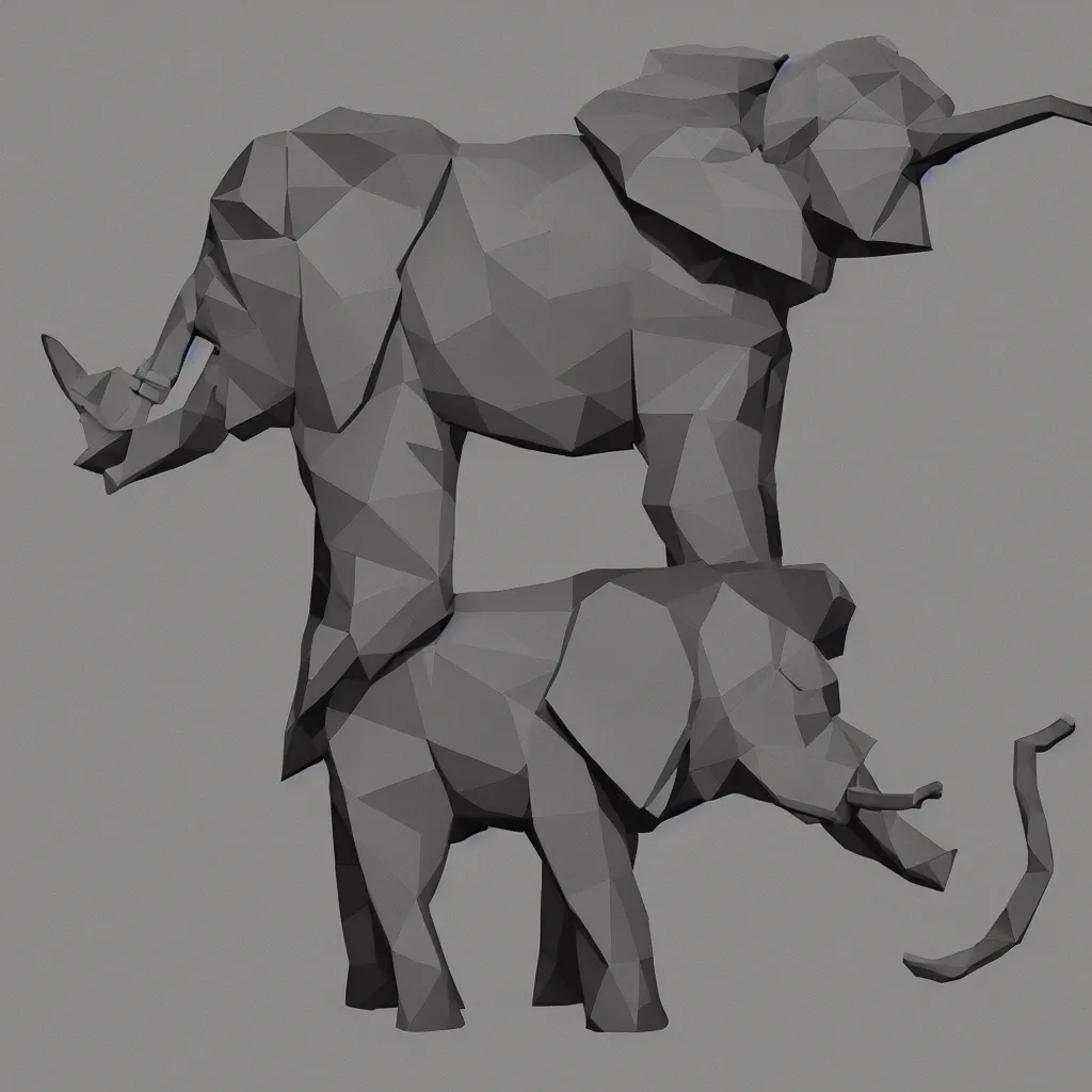 Image similar to low polygon elephant art