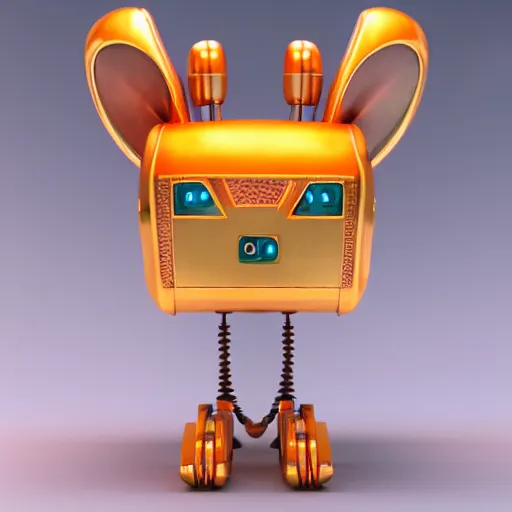 Image similar to Art Deco robot rabbit head, cute, colorful sculpture, milo style,16k, octane render