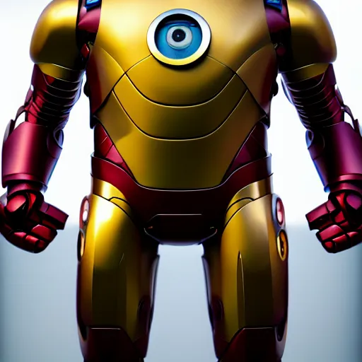 Image similar to minion iron man, hyperrealistic render, highly detailed, 4k, artstation