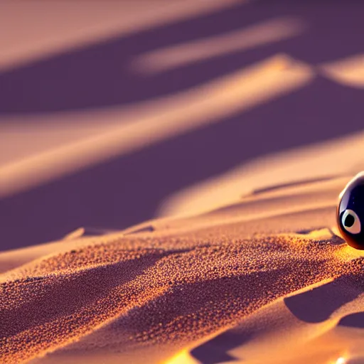 Prompt: a cute little robot consists of sand. super realistic 8 k render of a elegant, cinematic composition