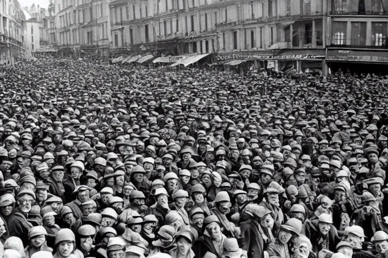 Image similar to Where's Waldo in 1940s france