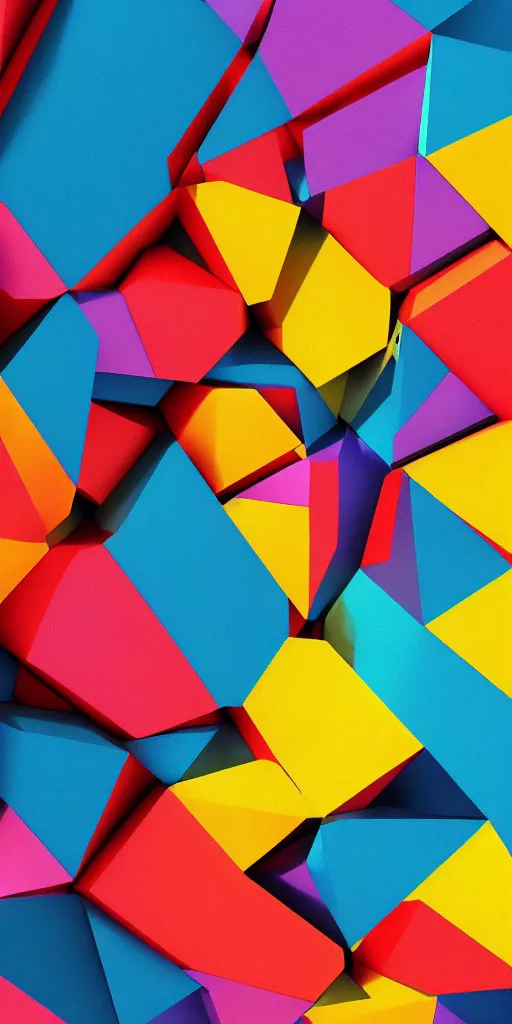 Prompt: 3d geometric shapes, render, artstation award winning, vibrant colors, unsplash wallpaper