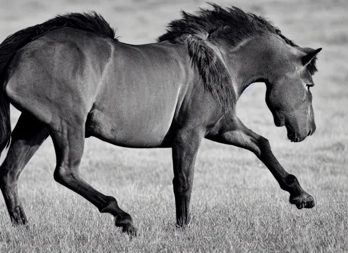 Prompt: a horse with a lions body