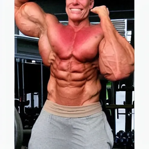 Image similar to jerma professional bodybuilder huge muscles strong expert photograph detailed