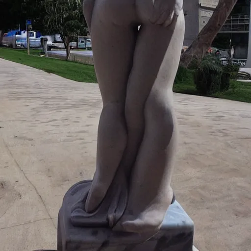 Prompt: Renaissance marble statue of a sexy Instagram model