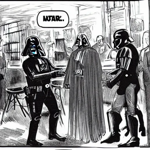 Prompt: darth vader being arrested