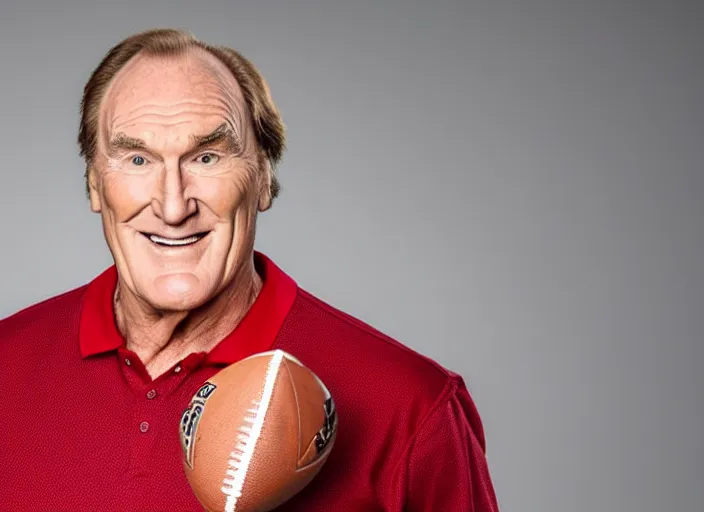 Image similar to studio portrait photo still of craig t nelson!!!!!!!! at age 3 3 years old 3 3 years of age!!!!!!! holding a football, 8 k, 8 5 mm f 1. 8, studio lighting, rim light, right side key light