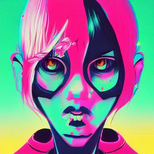 Image similar to Neonpunk girl, painting by Hiroyuki-Mitsume Takahashi