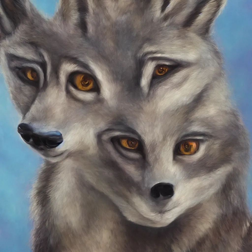 Image similar to oil painting of anthromorphic female wolf in style of zootopia female fursona furry furaffinity 4 k deviantart furry art fursona ar