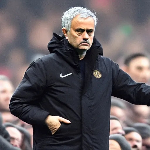 Prompt: Jose Mourinho as Emperor Palpatine, dark, 8k, epic, serious, movie still, dramatic