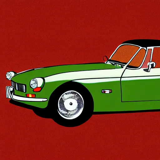 Image similar to illustration of a vintage mgb as an autobot