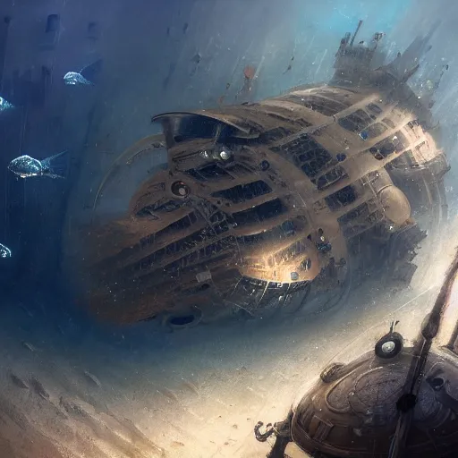 A massive steampunk submarine, Magic the Gathering