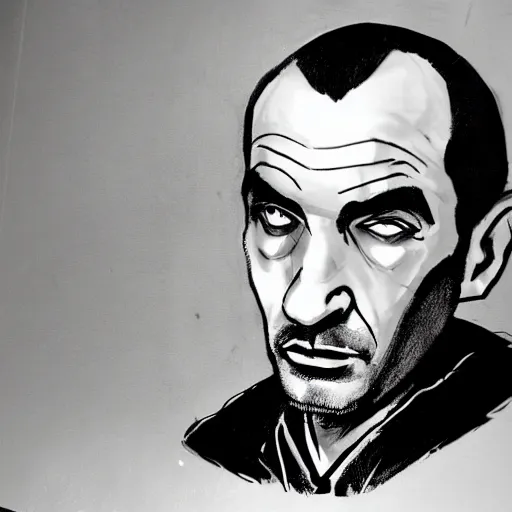 Prompt: portrait of old niko bellic in queens, new york city, full shot