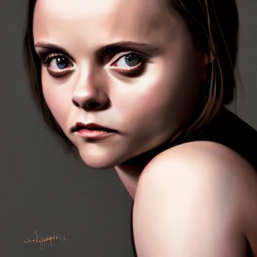 Image similar to fullbody potrait of christina ricci in as an angel, hyper realistic, digital painting. art station. mood lighting, highly detailed, concept art, intricate, sharp focus, by shaun berke - h 1 2 0 0