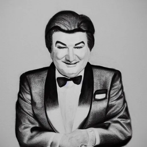 Image similar to pencil illustration of Liberace highly detailed, cinematic,