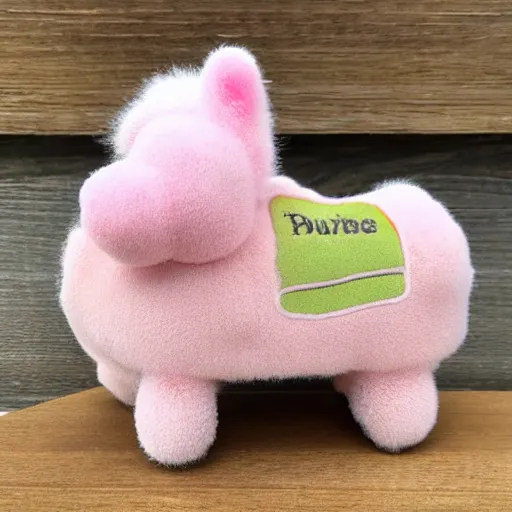 Image similar to a very soft persian pink plush john deere tractor with pluche