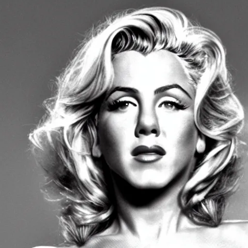 Image similar to Jennifer Aniston as Marilyn Monroe iconic picture, 8k, realistic