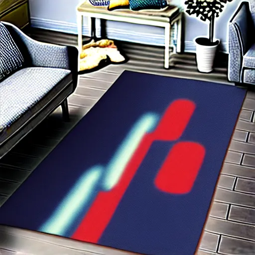 Prompt: a futuristic skids road map carpet rug