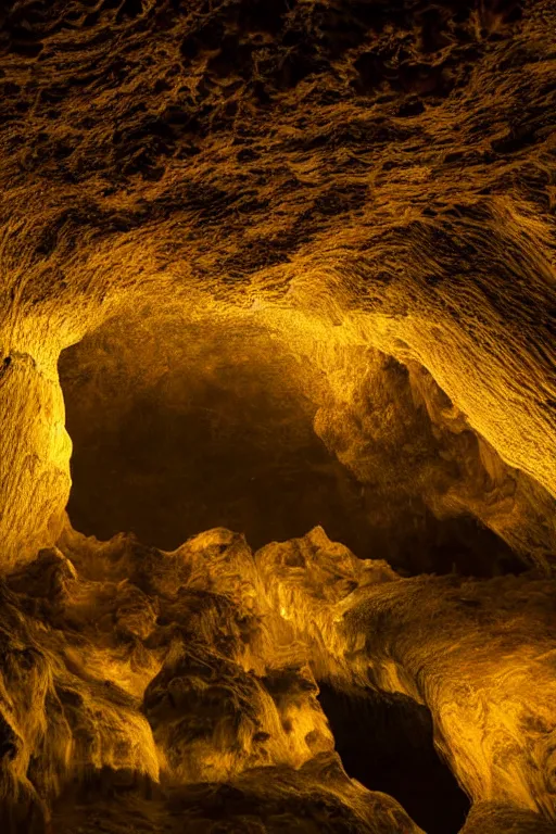 Image similar to photograph of inside of beautiful glowing caves