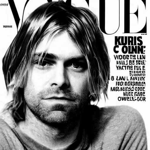 Image similar to kurt cobain on 9 0 s vogue cover