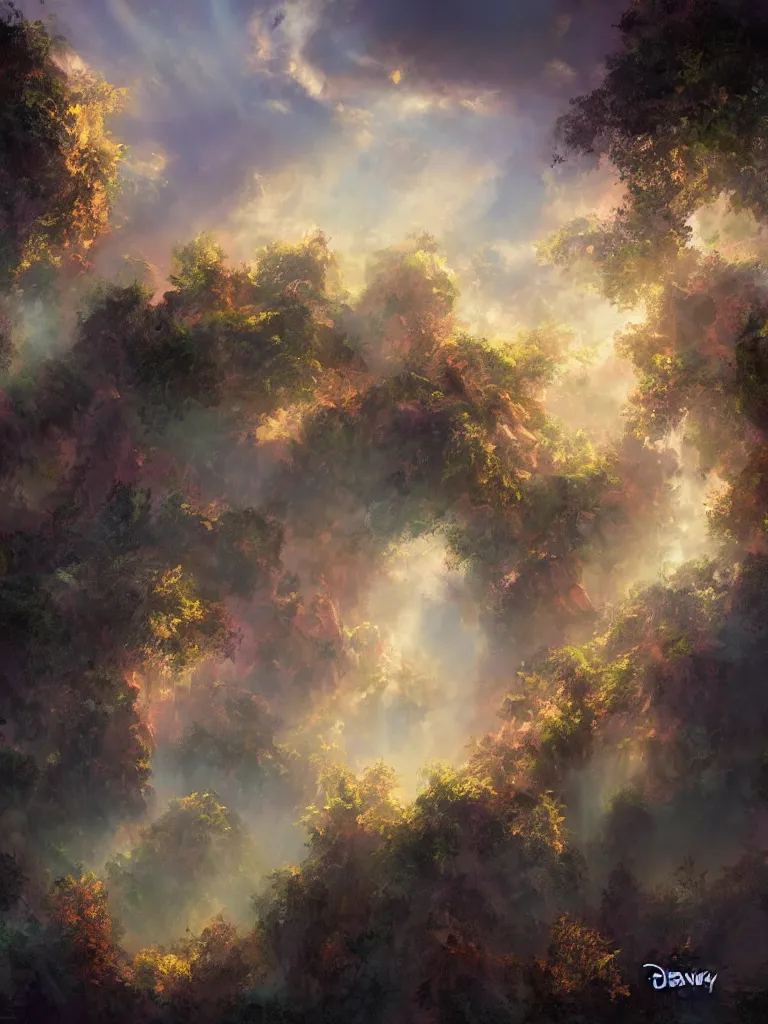 Image similar to heaven, inspired by disney concept artists, blunt borders, dramatic light