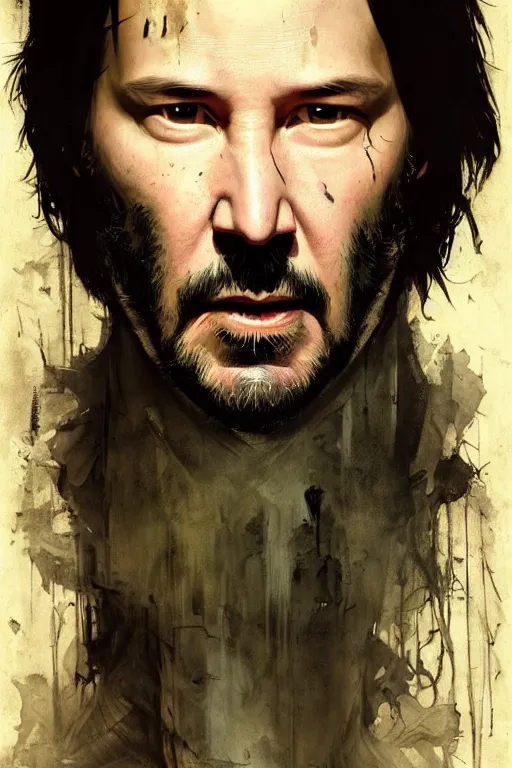 Prompt: keanu reeves, sorceror, lord of the rings, tattoos, decorative ornaments, by carl spitzweg, ismail inceoglu, vdragan bibin, hans thoma, greg rutkowski, alexandros pyromallis, perfect face, fine details, realistic shading, photorealism