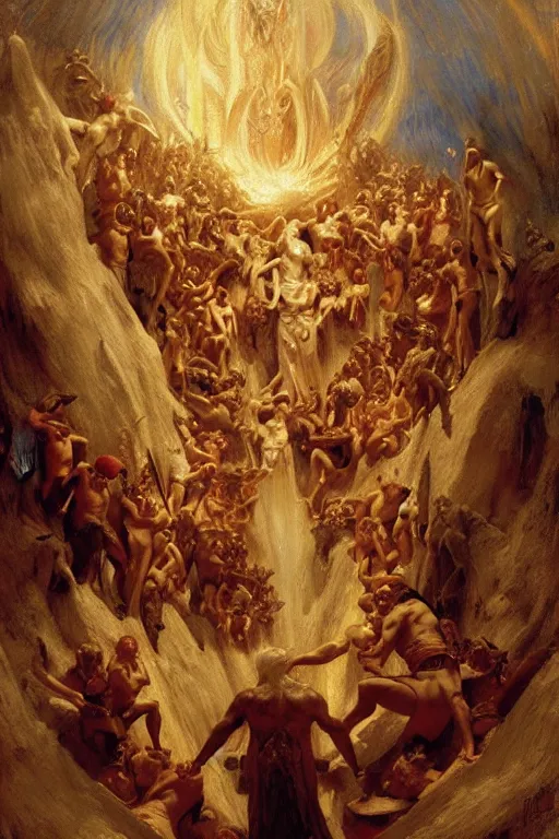 Image similar to the seventh circle of hell from dante's divine comedy. highly detailed painting by gaston bussiere, craig mullins, j. c. leyendecker 8 k