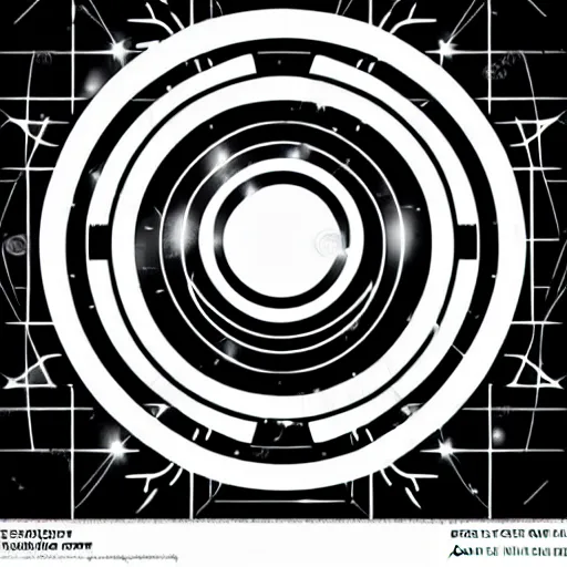 Image similar to black and white sci fi luxury themed svg vector art panel for cnc plasma, laser, stencil, unique art deco hole through circuit design