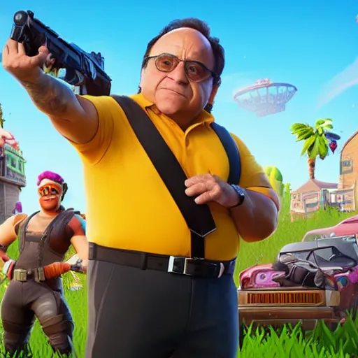 Prompt: Danny Devito in Fortnite, 4k, Octane Render