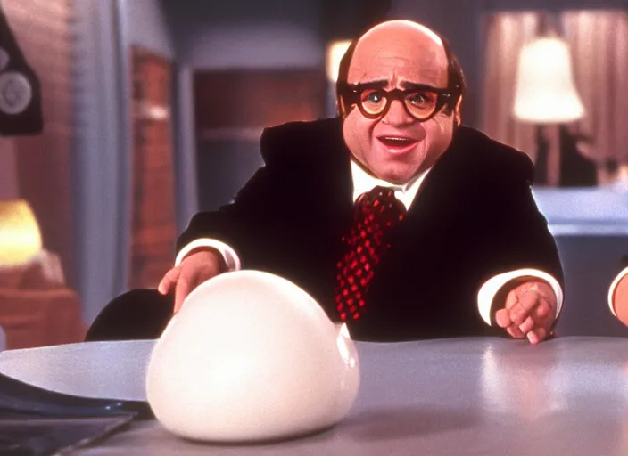 Image similar to film still of Danny Devito as Mini Me from Austin Powers