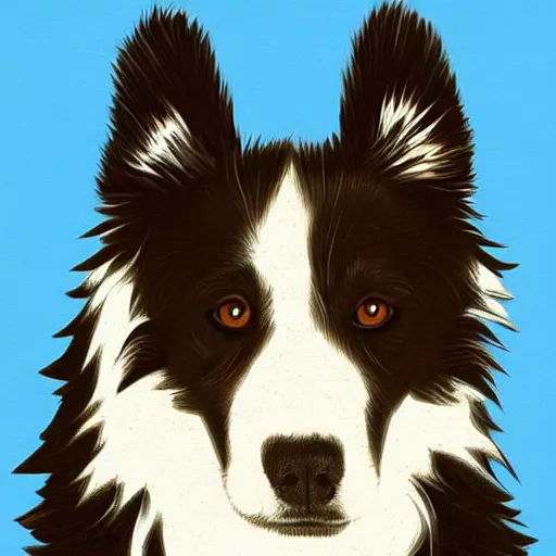 Image similar to a border collie by vincent van gogh, digital art, trending on artstation