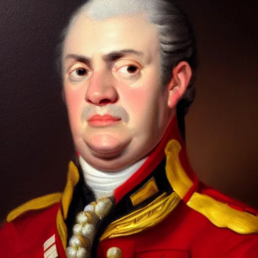 Prompt: facial portrait of the miami heat dictator in military uniform, 1 7 8 0, oil on canvas by william sidney mount, oil on canvas, octane render
