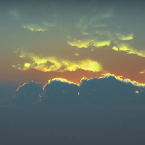 Image similar to multicolor clouds, volumetric lighting