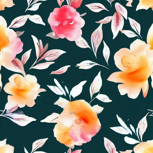 Image similar to exquisite fresh floral watercolor prints, 8 k, super detailed, modern, 8 k, symmetrical with beautiful and high resolution elements developed into seamless patterns