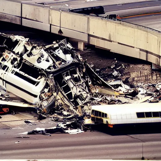 Prompt: “ airplane crash on a freeway in los angeles, flickr, national geographic photo, photo taken with provia, stockphoto ”