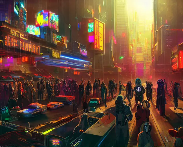 Image similar to high - resolution photograph from a cyberpunk era furry fandom convention ( midwest furfest 2 0 4 7 ), taking place after the genetic revolution and singularity. photorealistic.