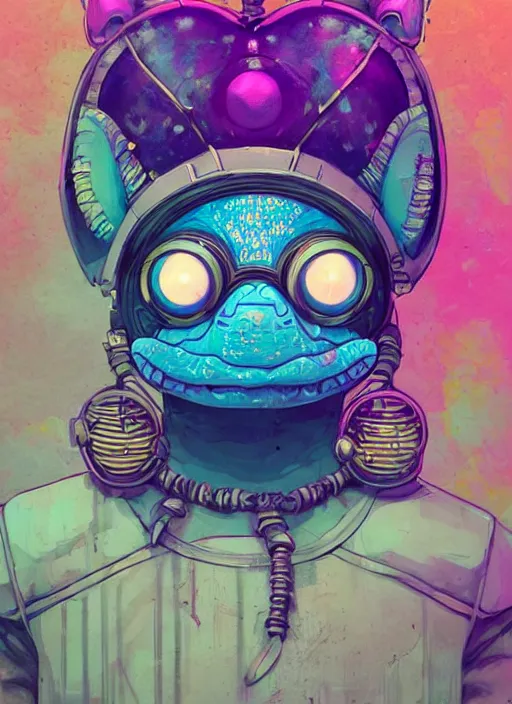 Prompt: beautiful portrait of lofi cyberpunk bulbasaur, by Tristan Eaton, Stanley Artgermm, Tom Bagshaw, Greg Rutkowski, Carne Griffiths, trending on DeviantArt, face enhance, hyper detailed. trending on Artstation, 8k, masterpiece, graffiti paint, fine detail, full of color, intricate detail, golden ratio illustration