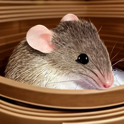 Image similar to ”rat in really hot finnish sauna made by pixar”