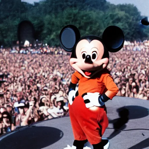 Image similar to mickey mouse performing at woodstock