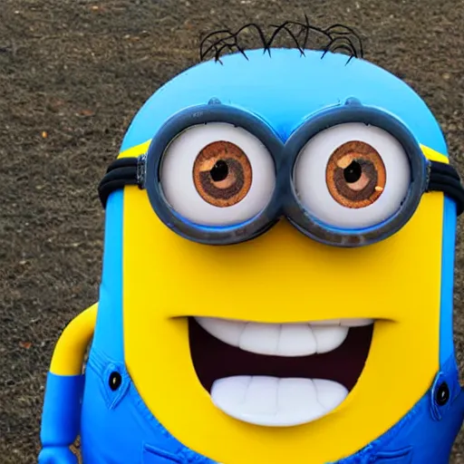 Image similar to minion driving a monster truck,