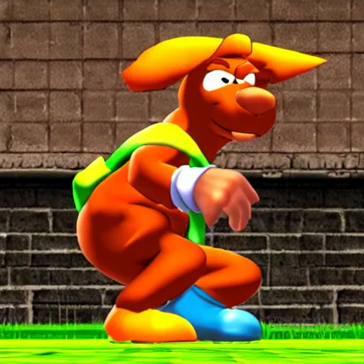 Image similar to scooby doo in super smash bros melee game