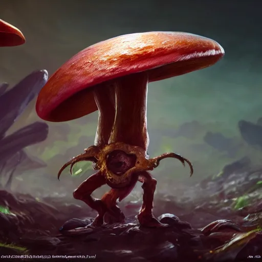 Prompt: a DND mushroom based monster, made by Stanley Artgerm Lau, WLOP, Rossdraws, ArtStation, CGSociety, concept art, cgsociety, octane render, trending on artstation, artstationHD, artstationHQ, unreal engine, 4k, 8k,