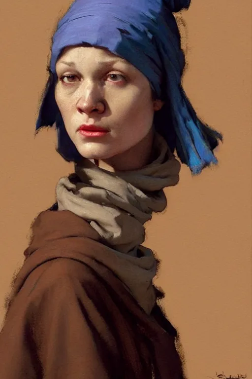 Image similar to full character portrait not the girl with the pearl earring in the style of half - life 2 team fortress 2 scout video game character art character design, painting by gaston bussiere, katsuya terada, nc wyeth, greg rutkowski, craig mullins, vermeer, frank frazetta, mucha, tom of finland, trending on artstation, jeffery catherine jones