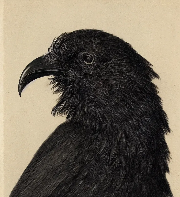 Image similar to a breathtakingly stunningly beautifully highly detailed portrait of a majestic raven, by sidney cooper and rosetti and turner, 4 k