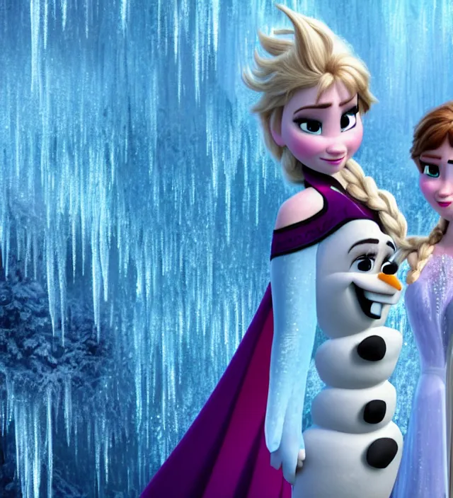 Image similar to frozen, movie still frame, hd, remastered, cinematic lighting