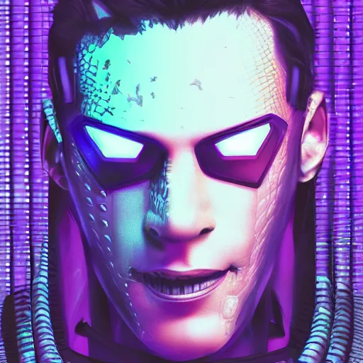 Image similar to cyberpunk purplealligator profile picture